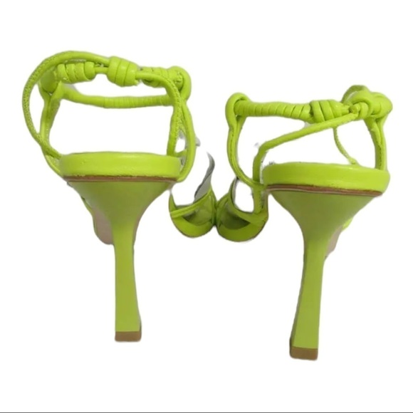 NIB AJE Mirage Leather Strappy Heel Sandal Size 7/37 Citrus Green - Picture 6 of 10